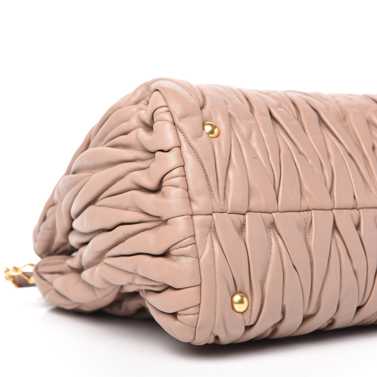 Miu Miu Nappa Matelasse Bauletto Top Handle Bowler Cammeo 6 of 10