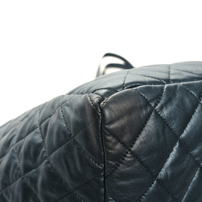 Chanel Metallic Lambskin Quilted Large Week End on Mars Tote Dark Grey 12 of 15