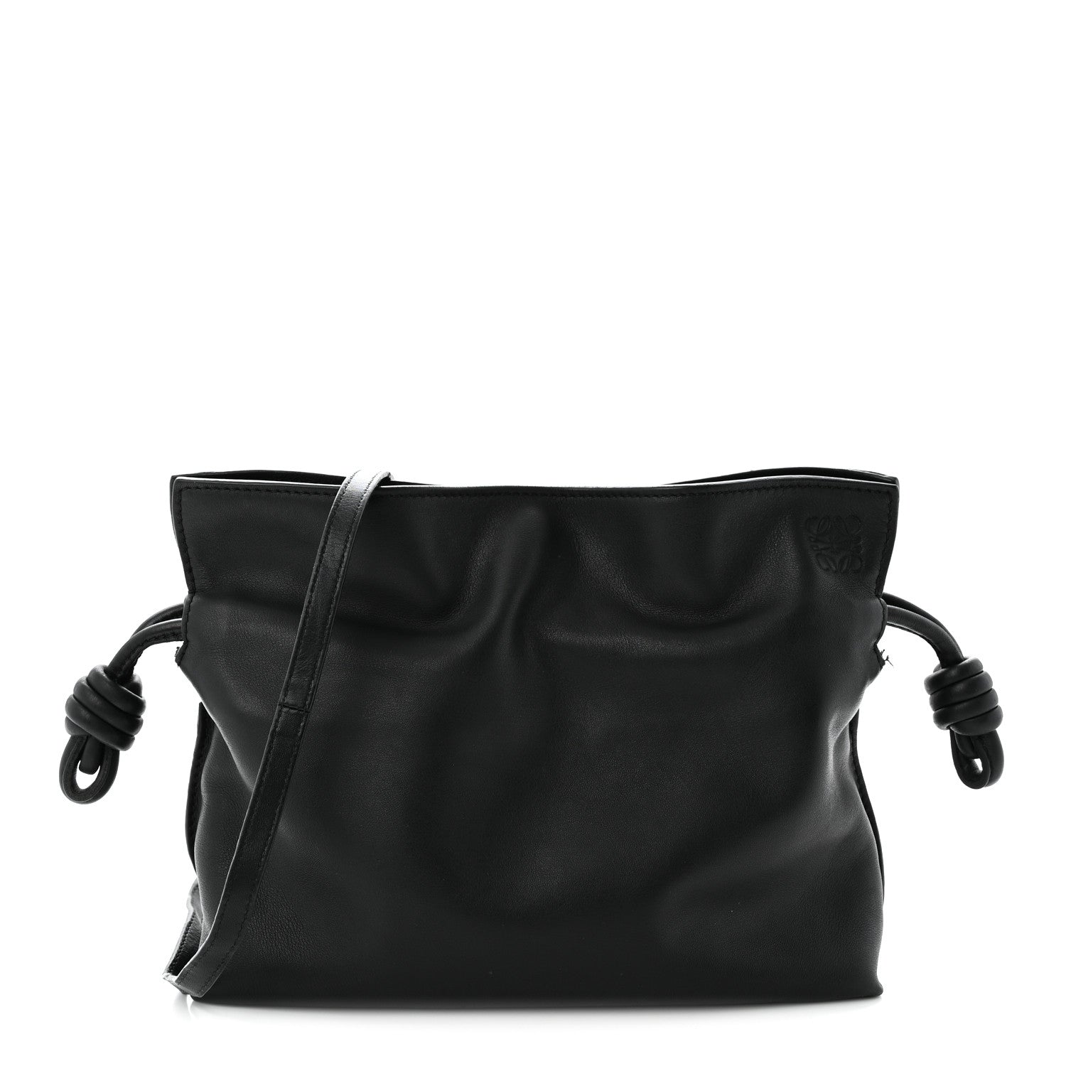Loewe Calfskin Mini Flamenco Knot Clutch Black 1 of 11