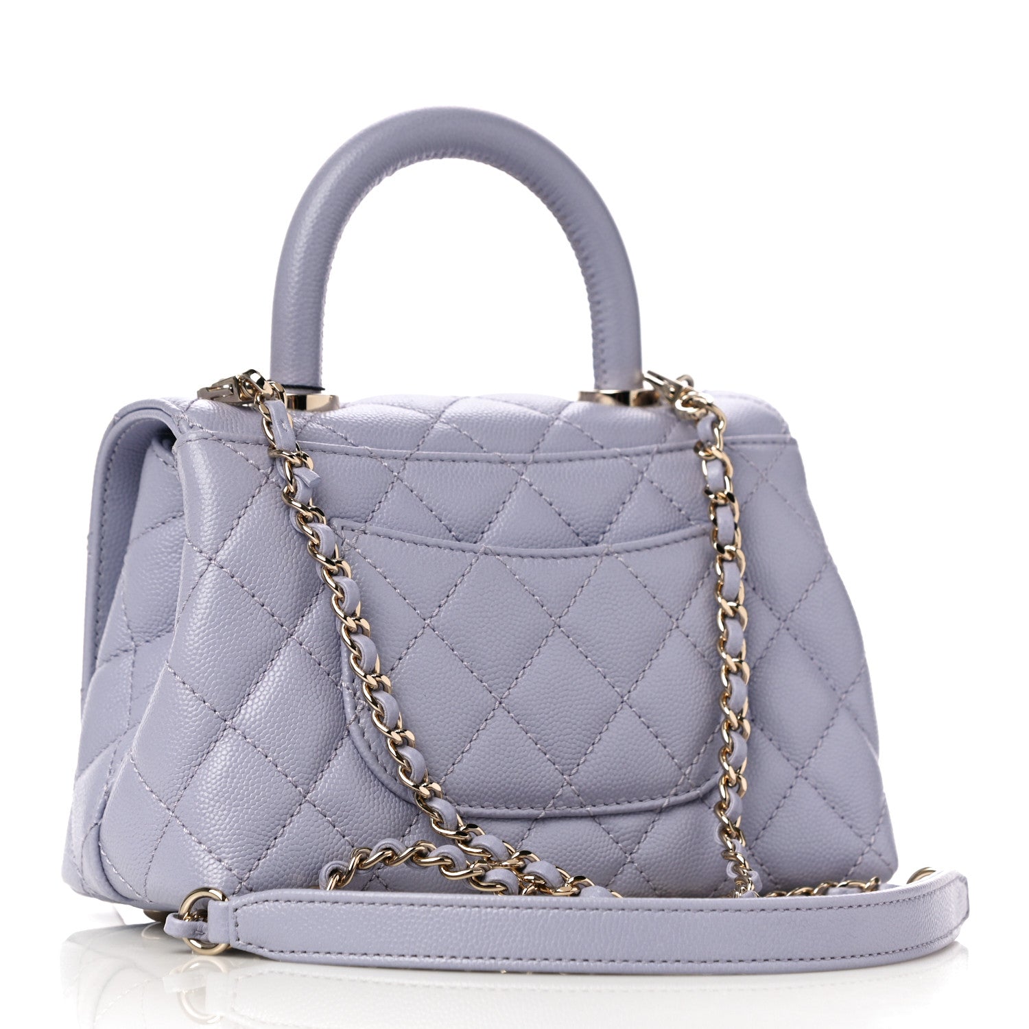 Chanel Caviar Quilted Extra Mini Coco Handle Flap Light Purple 3 of 10