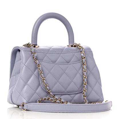Chanel Caviar Quilted Extra Mini Coco Handle Flap Light Purple 3 of 10