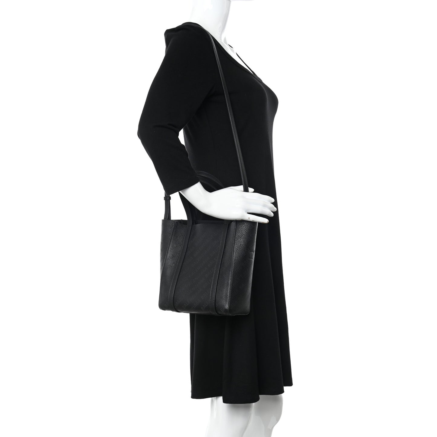 Smooth Calfskin Logo Perforated XXS Everyday Tote Black