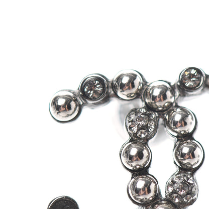 Chanel Bead Crystal CC Dangle Earrings Silver Black 5 of 5