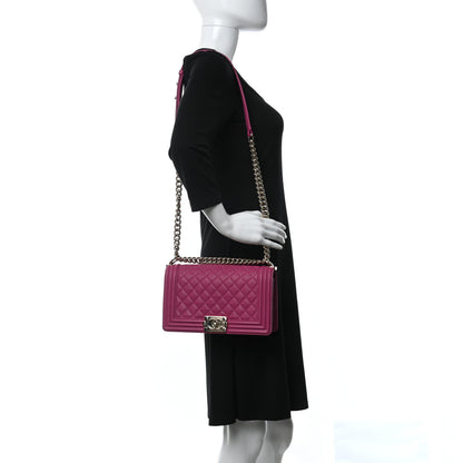 Chanel Caviar Quilted Medium Boy Flap Fuchsia 2 of 10