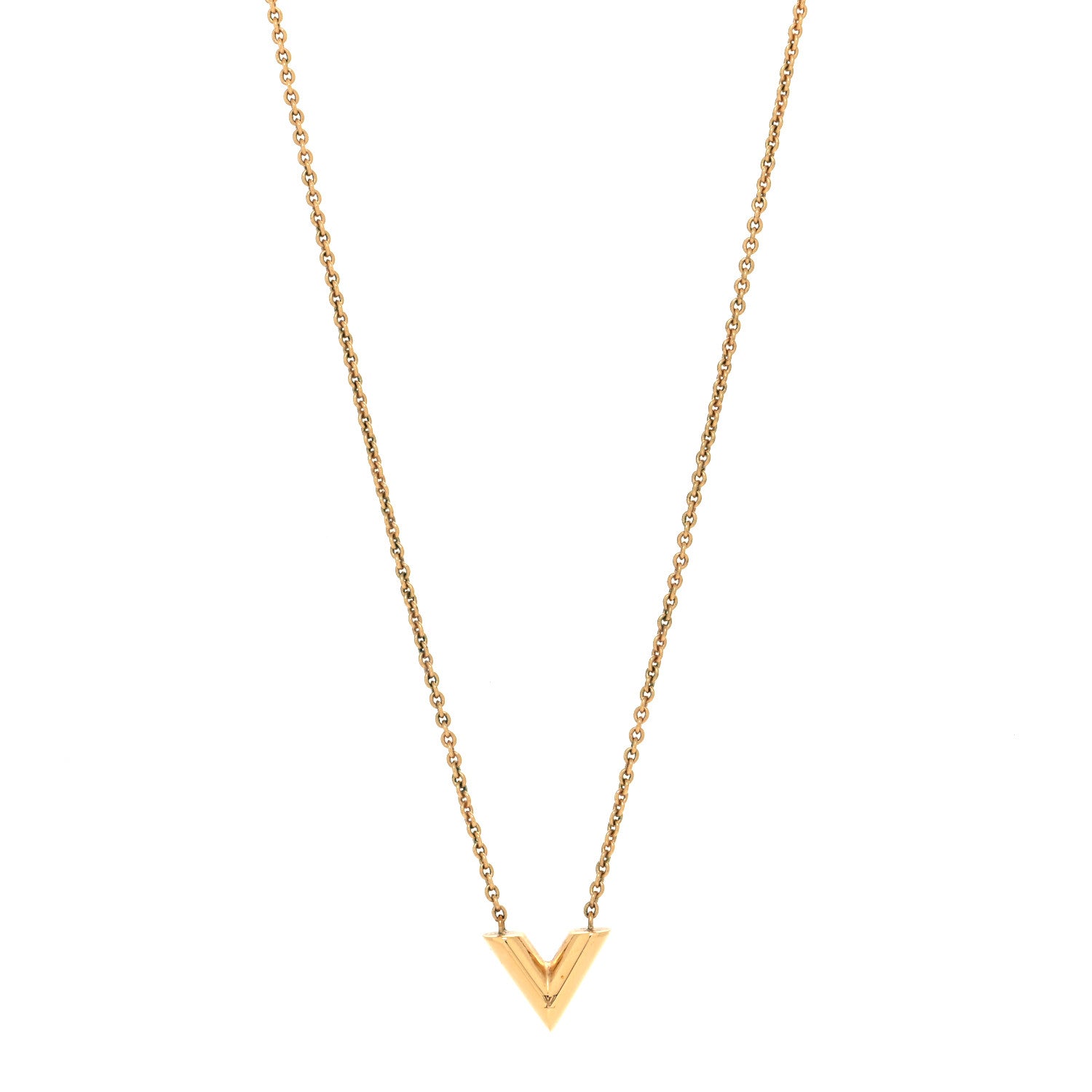 Louis Vuitton Brass Essential V Necklace Gold 1 of 6