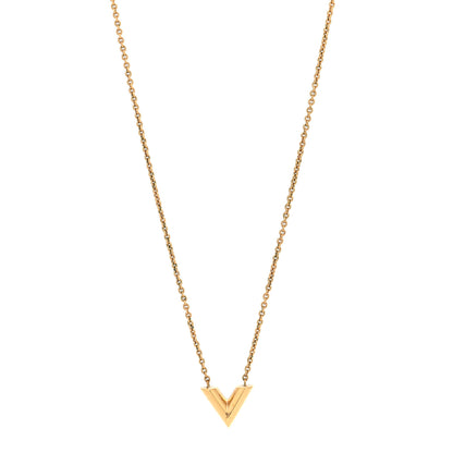 Louis Vuitton Brass Essential V Necklace Gold 1 of 6