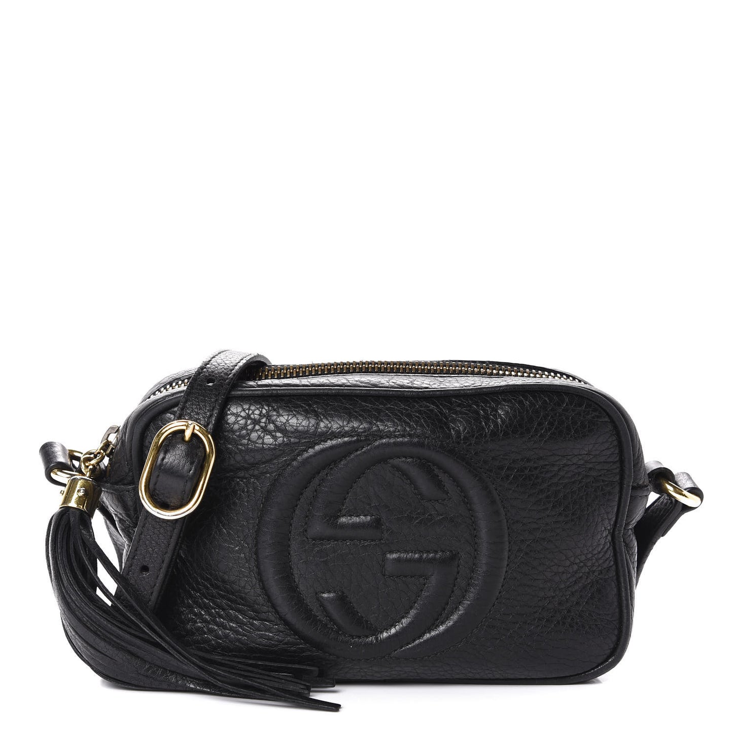 Pebbled Calfskin Mini Soho Disco Bag Black
