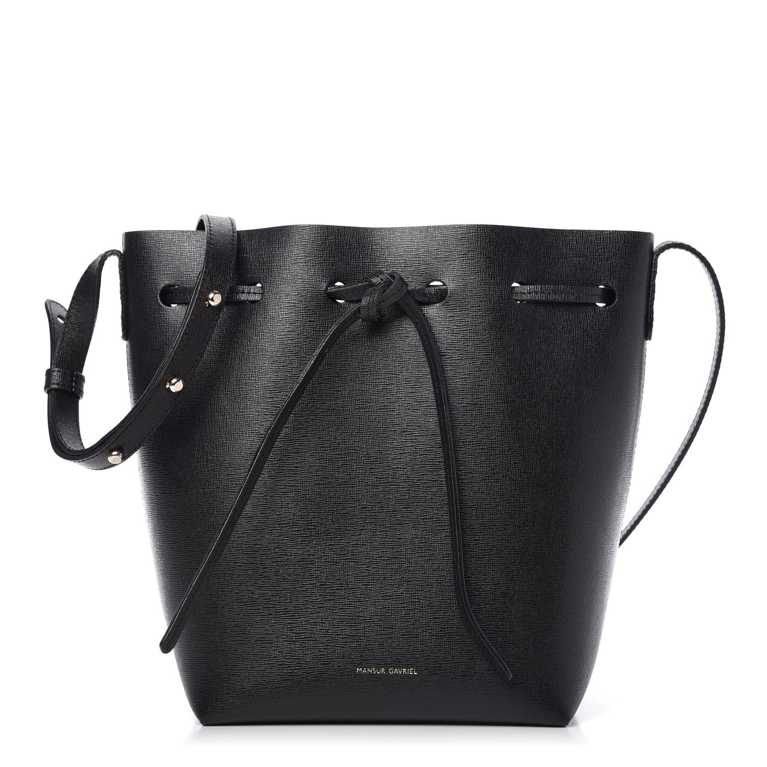Mansur Gavriel Saffiano Mini Bucket Bag Black 1 of 10