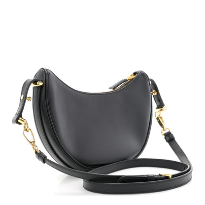 Prada Soft Calfskin Arque Shoulder Bag Black 3 of 11