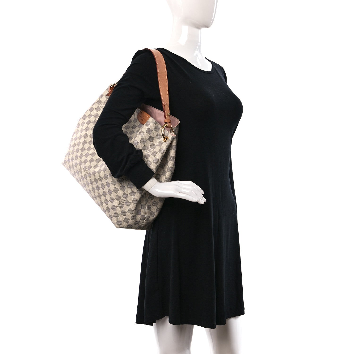 Louis Vuitton Damier Azur Graceful MM Rose Ballerine 2 of 16
