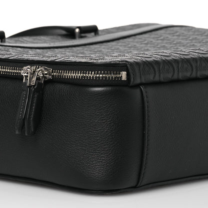 Salvatore Ferragamo Calfskin Gancini Embossed Briefcase Black 11 of 13