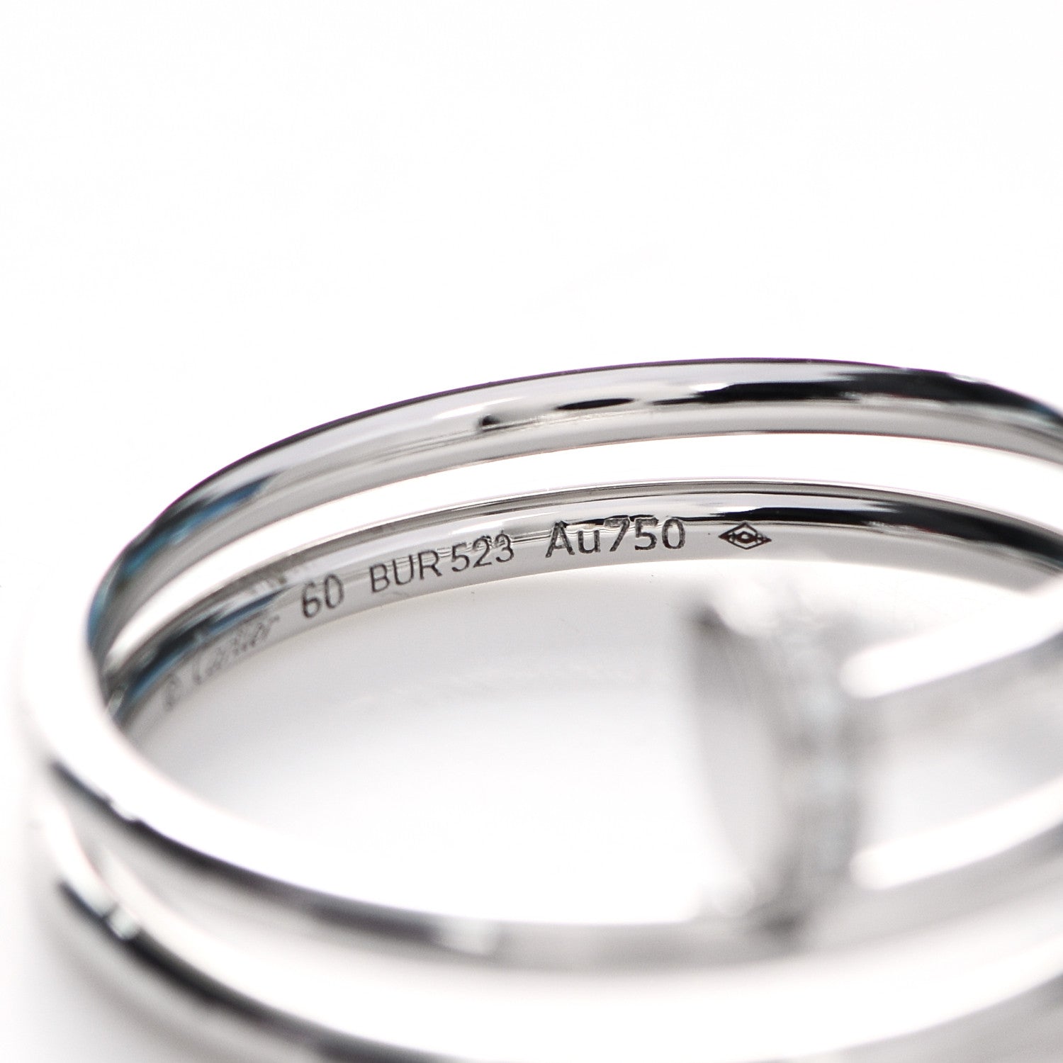 Cartier 18K White Gold Diamond Double Wrap Juste Un Clou Ring 60 9 6 of 8