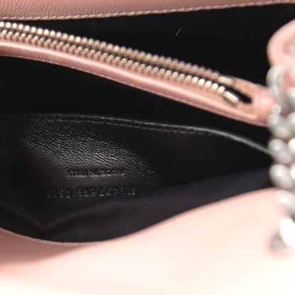 Saint Laurent Grain De Poudre Small West Hollywood Monogram Fold-Over Bag Pale Blush 7 of 10