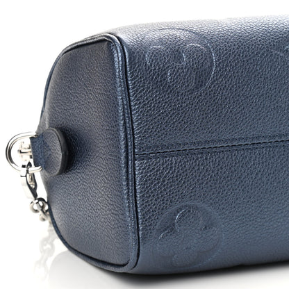 Louis Vuitton Metallic Empreinte Monogram Giant Speedy Bandouliere 20 Navy Nacre 8 of 10