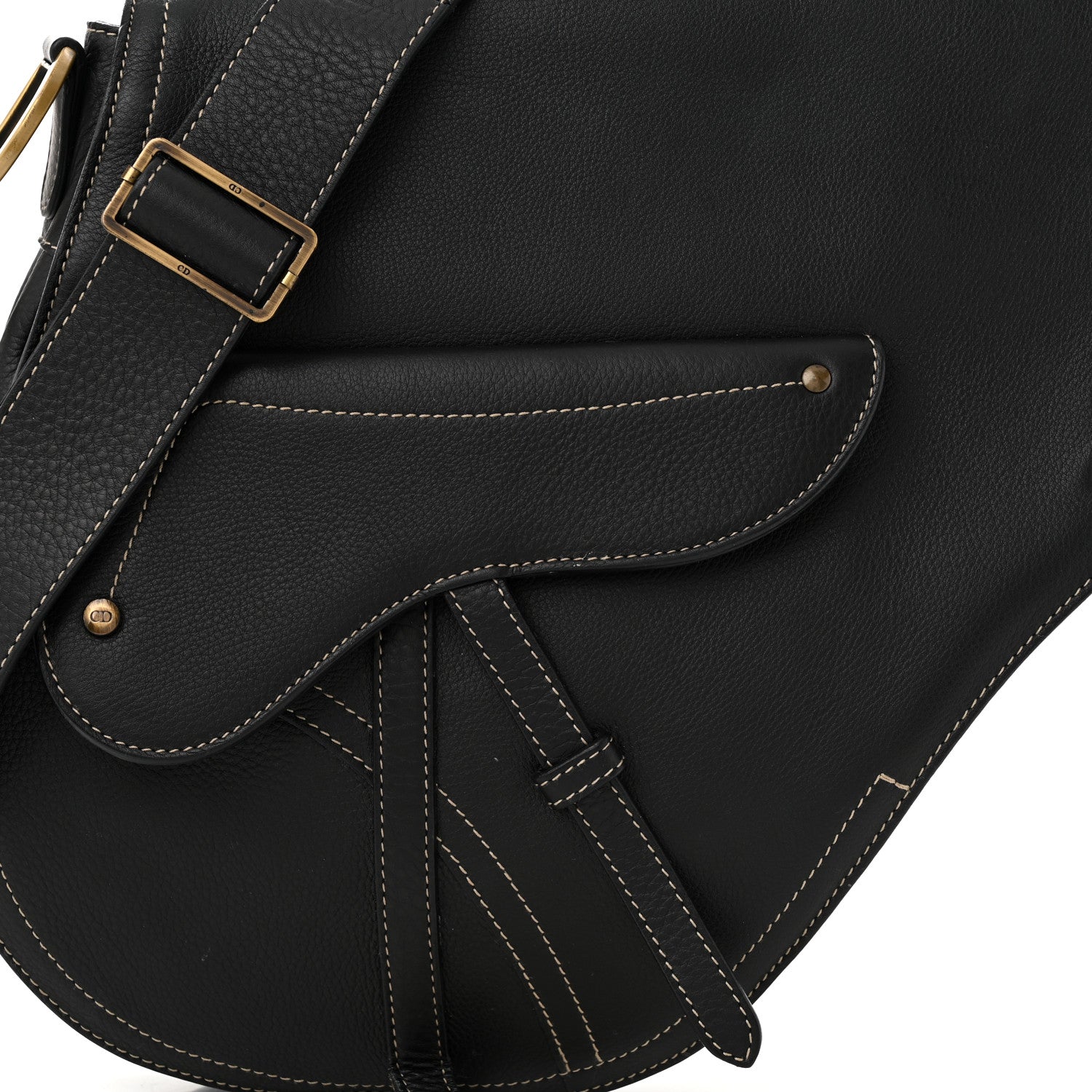 Christian Dior Calfskin Baudrier Saddle Bag Black 8 of 11