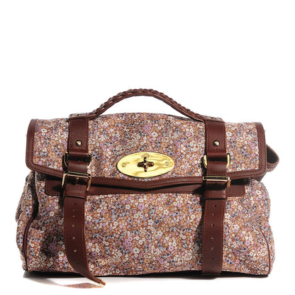 Mulberry Jacquard Floral Alexa Satchel Biscuit Brown 1 of 11