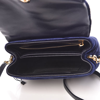 Saint Laurent Velvet Y Quilted Monogram Toy Loulou Crossbody Bag Navy 5 of 11