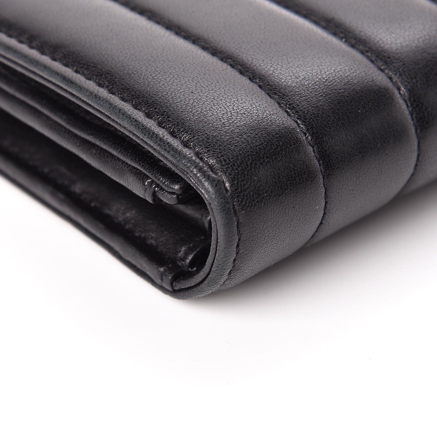 Lambskin Matelasse Monogram Large Vicky Continental Wallet Black