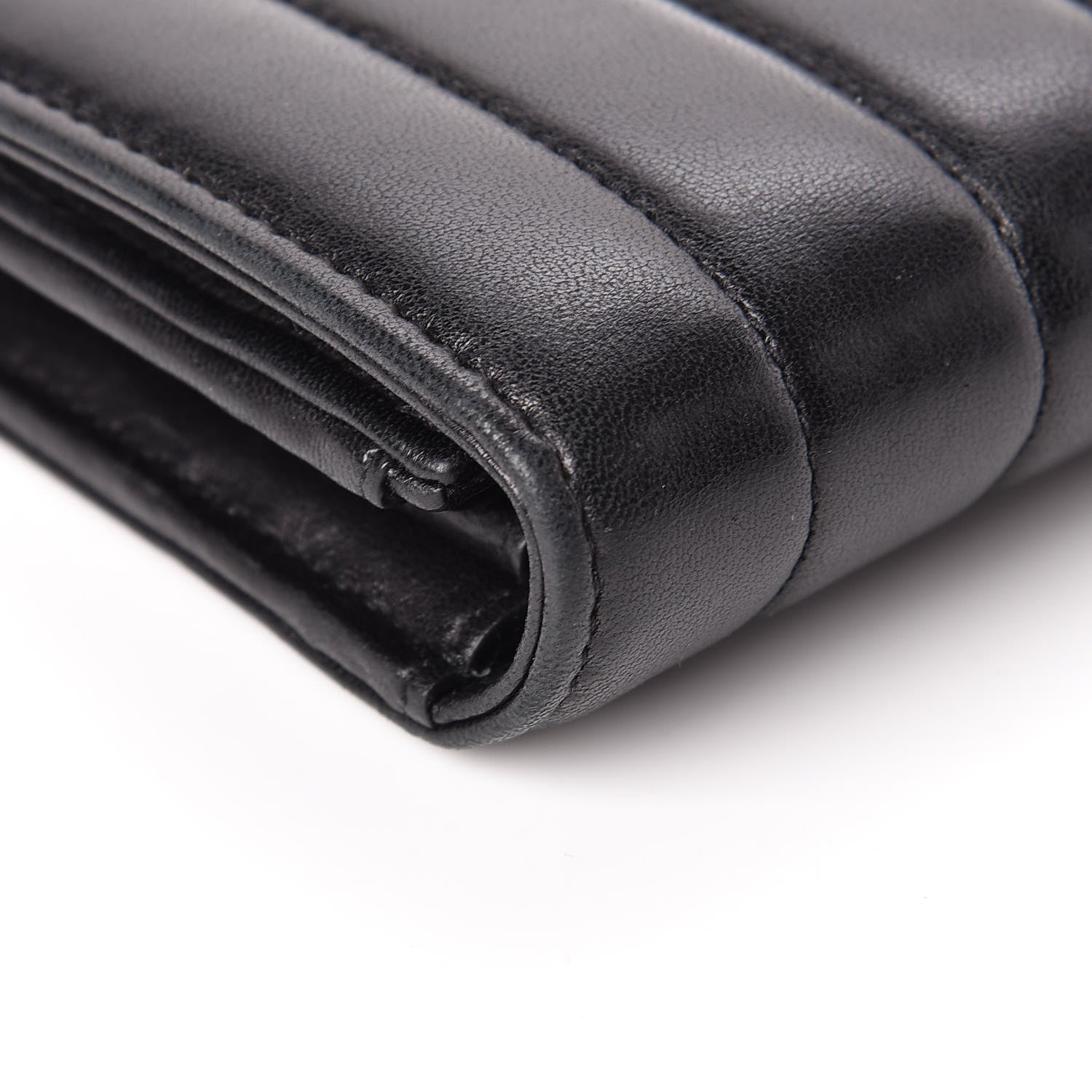 Saint Laurent Lambskin Matelasse Monogram Large Vicky Continental Wallet Black 10 of 11