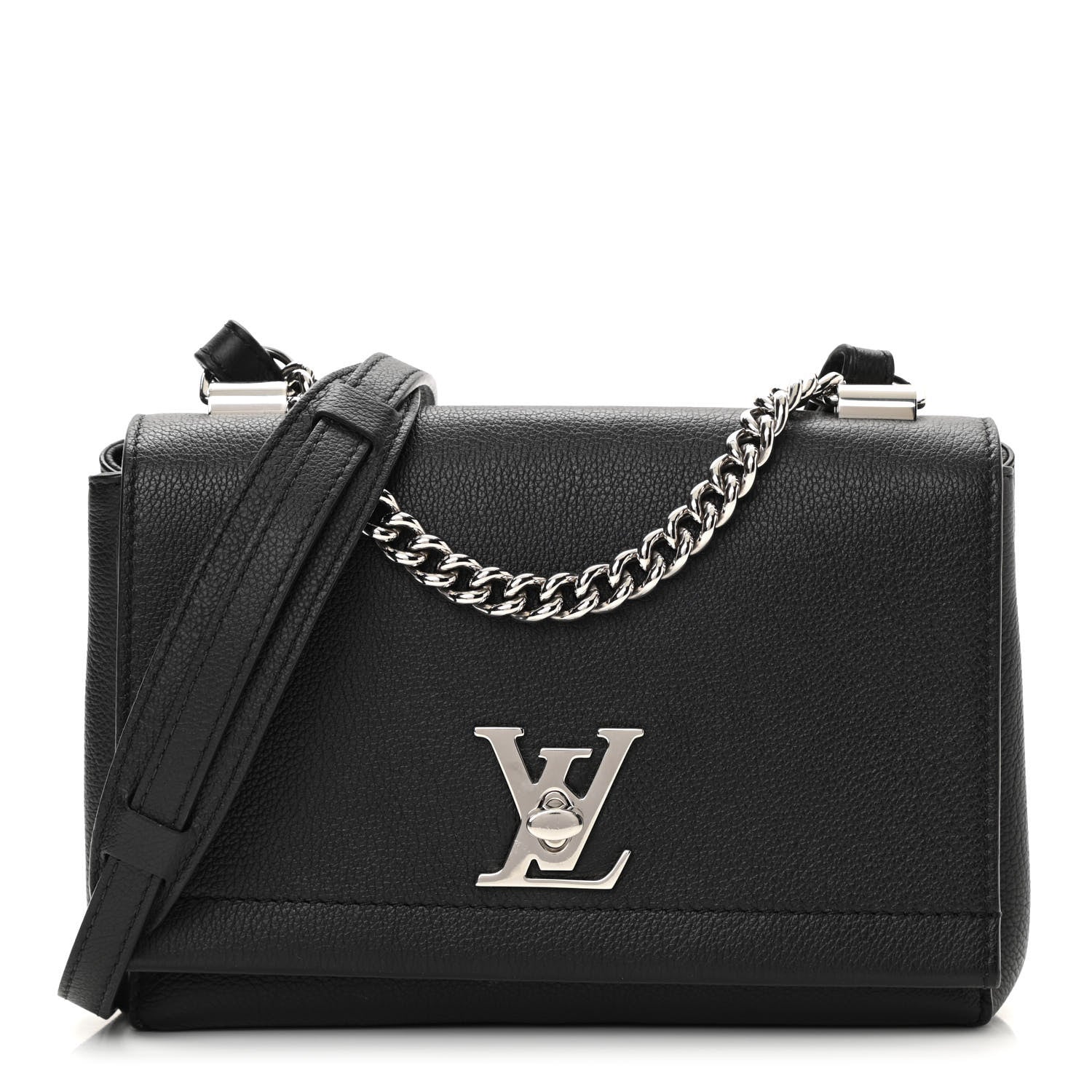 Louis Vuitton Calfskin Lockme II Chain Bag BB Black 1 of 11