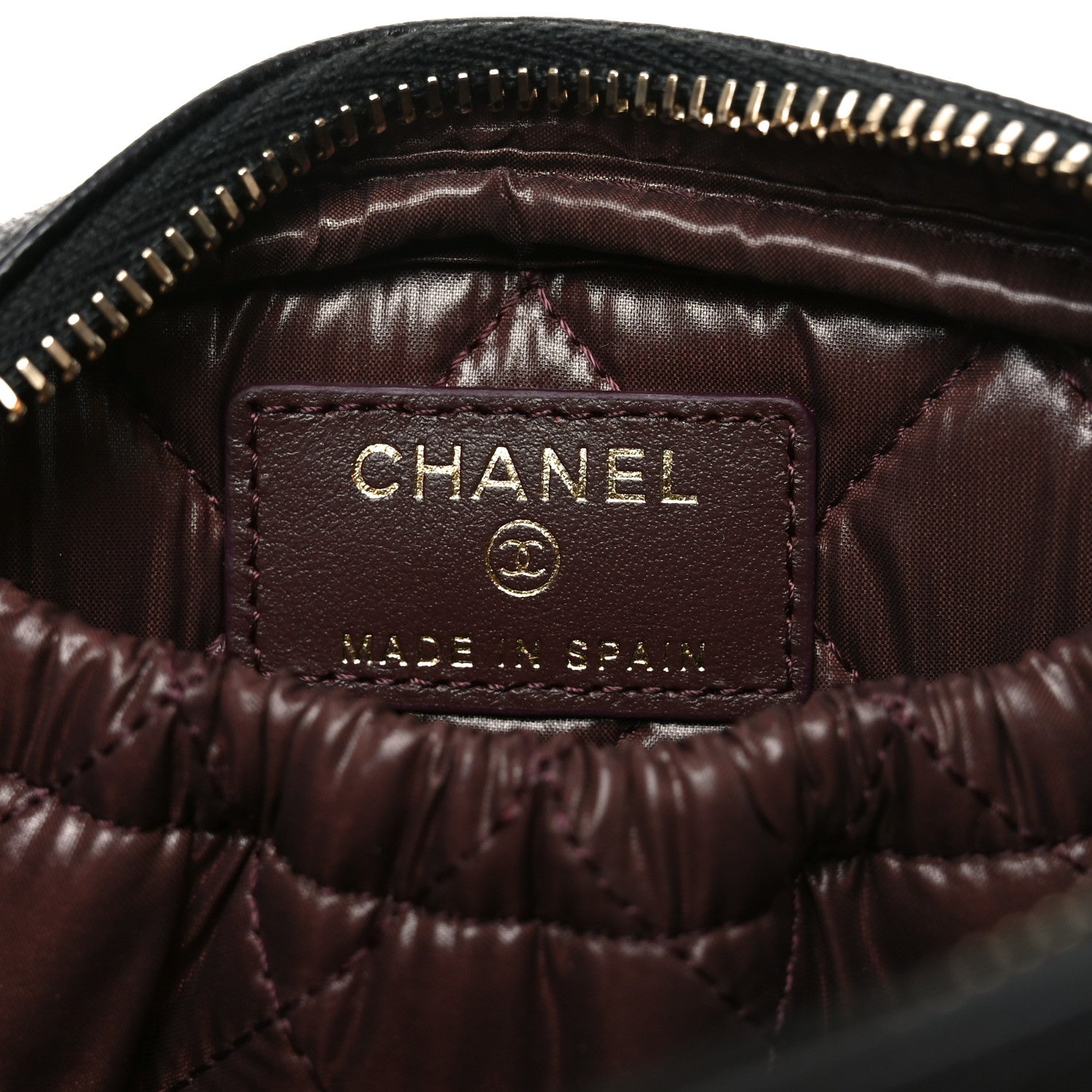 Chanel Caviar Quilted Small Curvy Pouch Cosmetic Case Black 6 of 9