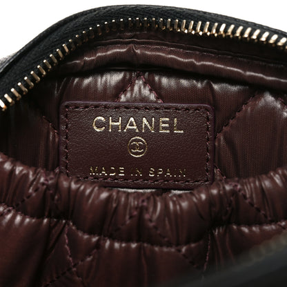 Chanel Caviar Quilted Small Curvy Pouch Cosmetic Case Black 6 of 9