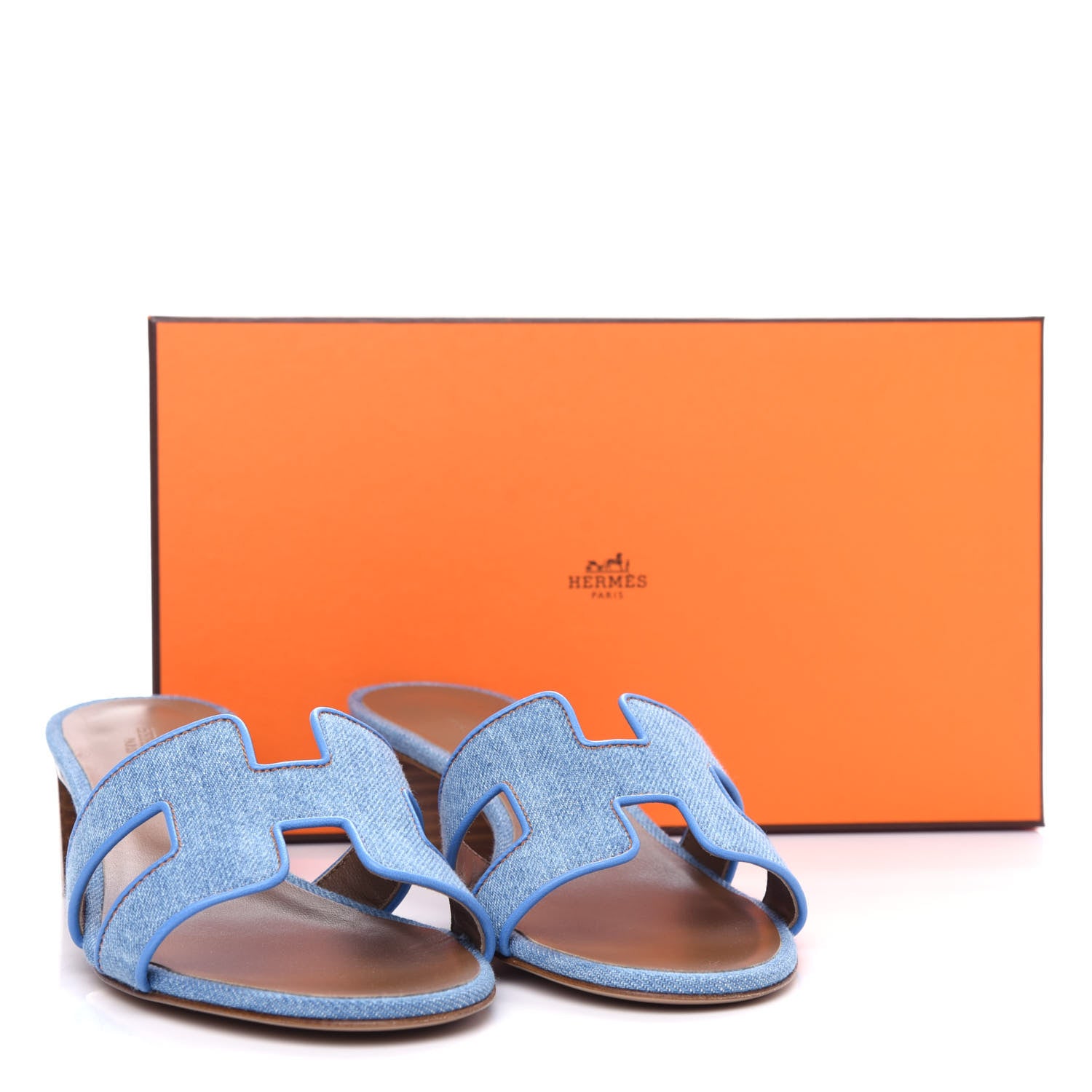 Hermes Denim Oasis Sandals 38 Bleu Clair 11 of 11