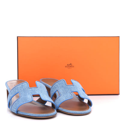 Hermes Denim Oasis Sandals 38 Bleu Clair 11 of 11
