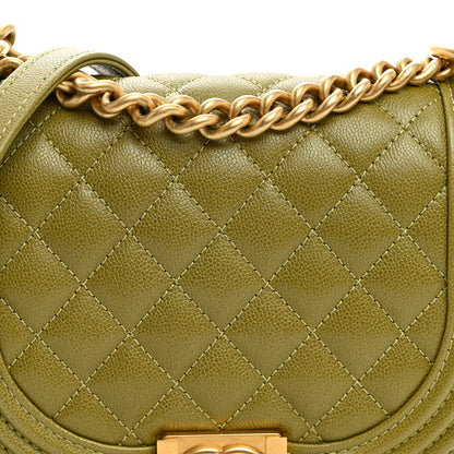 Chanel Caviar Quilted Small Boy Messenger Bag Green 8 of 10
