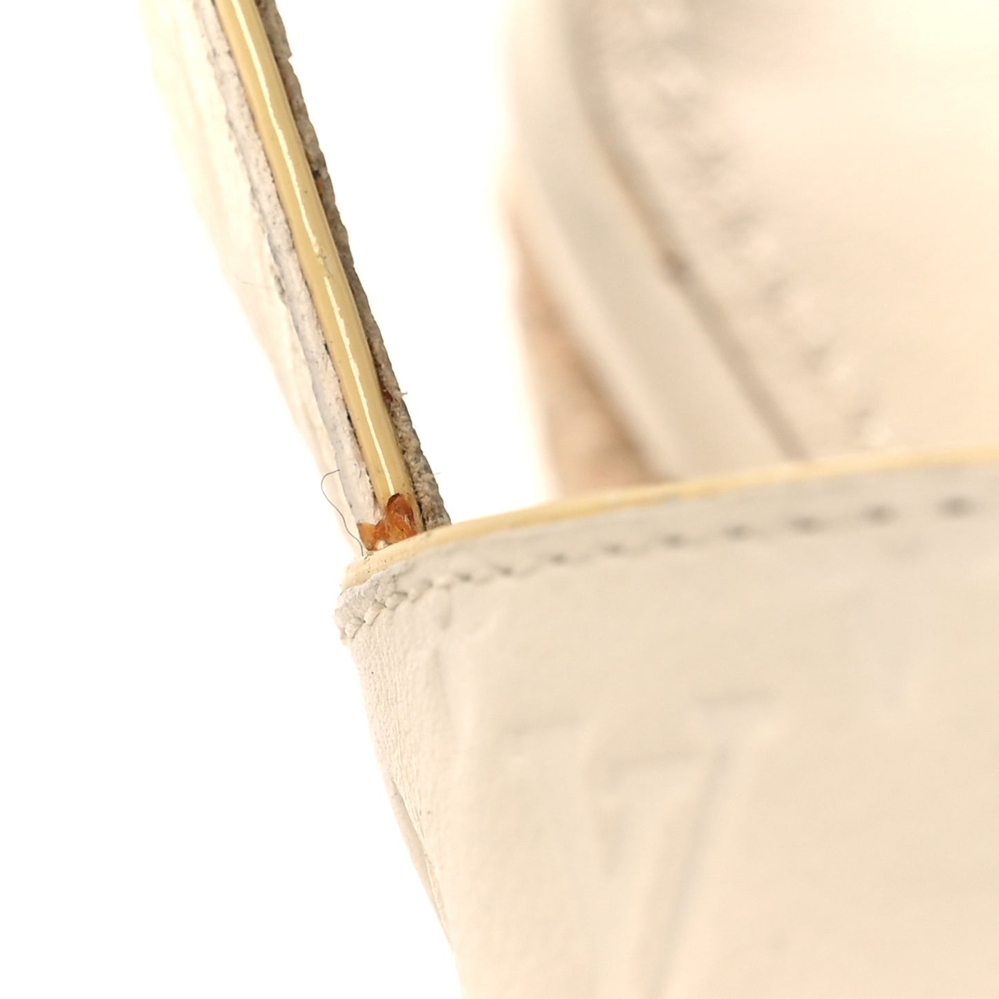 Calfskin Monogram Embossed Espadrille Wedge Sandals 36 White