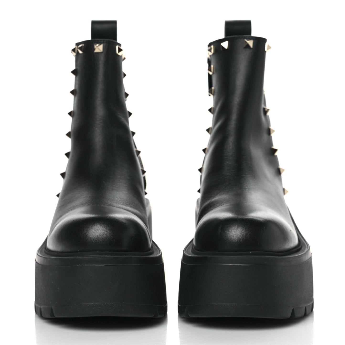 Calfskin Rockstud VLOGO Uniqueform Chelsea 55/85mm Flatform Ankle Boots 39 Black