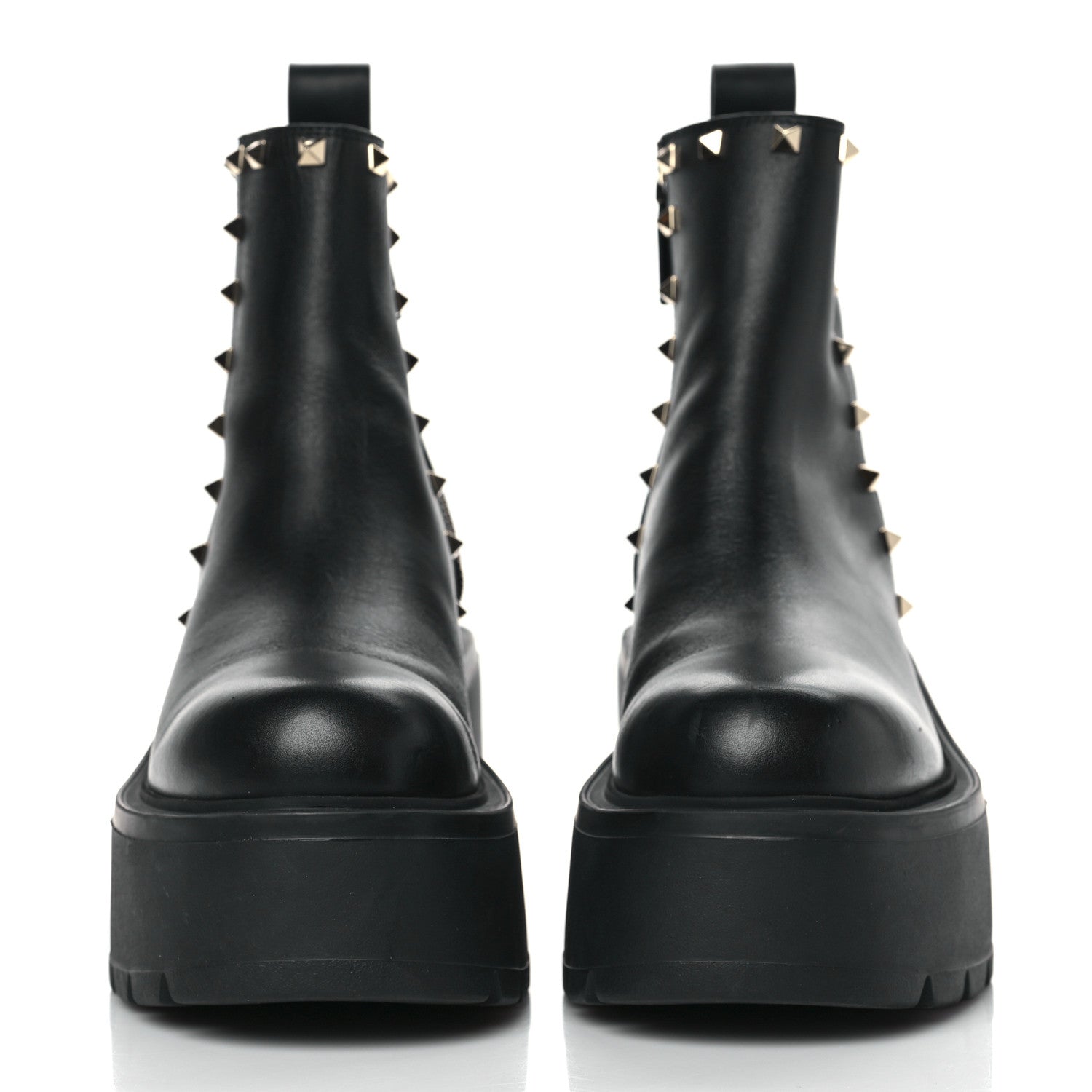 Valentino Garavani Calfskin Rockstud VLOGO Uniqueform Chelsea 55/85mm Flatform Ankle Boots 39 Black 2 of 9