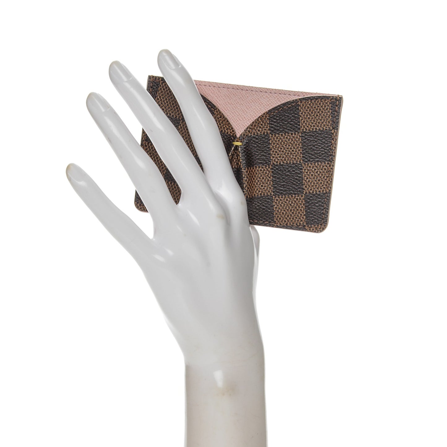 Damier Ebene Caissa Card Holder Rose Ballerine