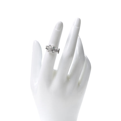 Cartier 18K White Gold Diamond Emerald Black Onyx Panthere de Cartier Ring 49 4.75 2 of 7