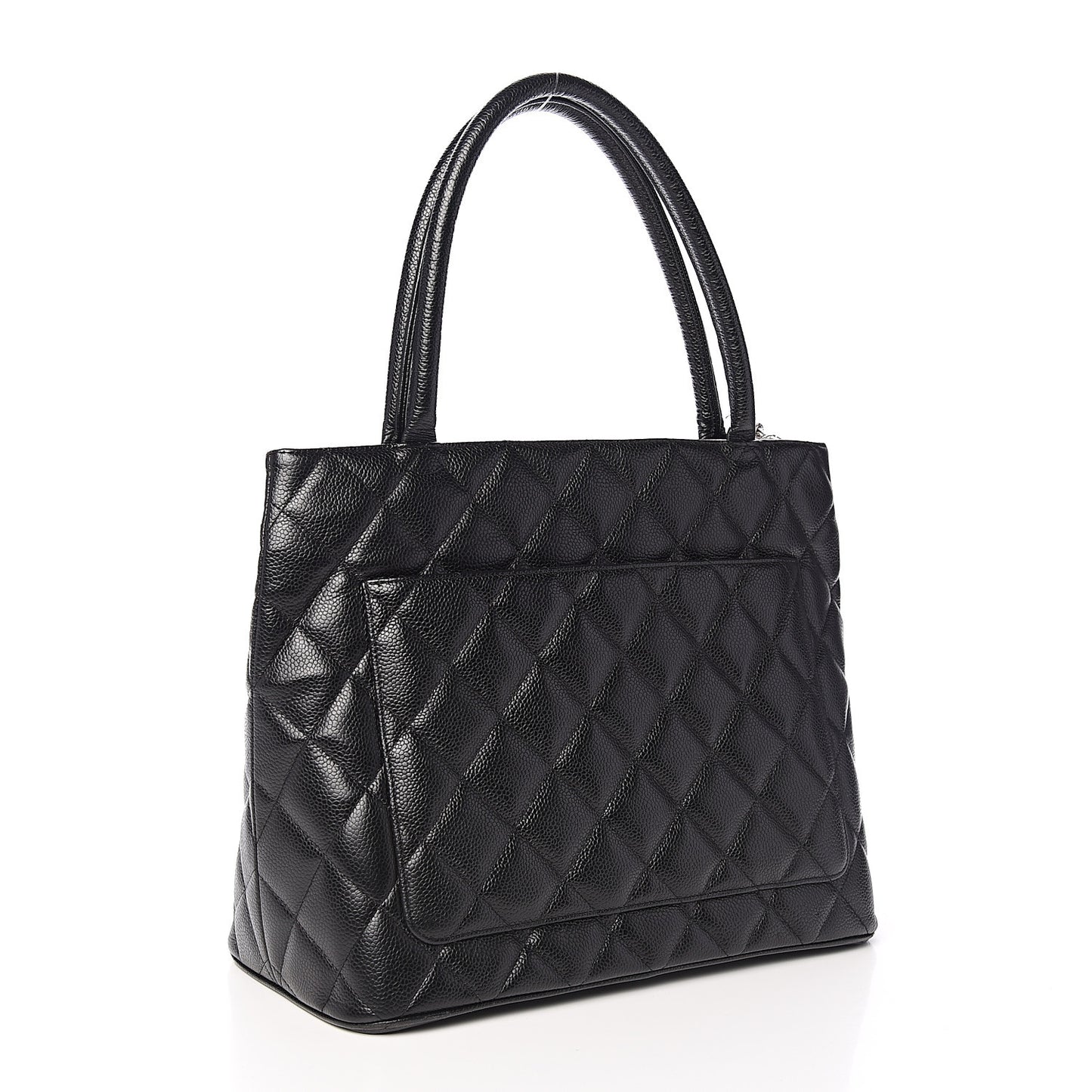 Caviar Quilted Medallion Tote Black