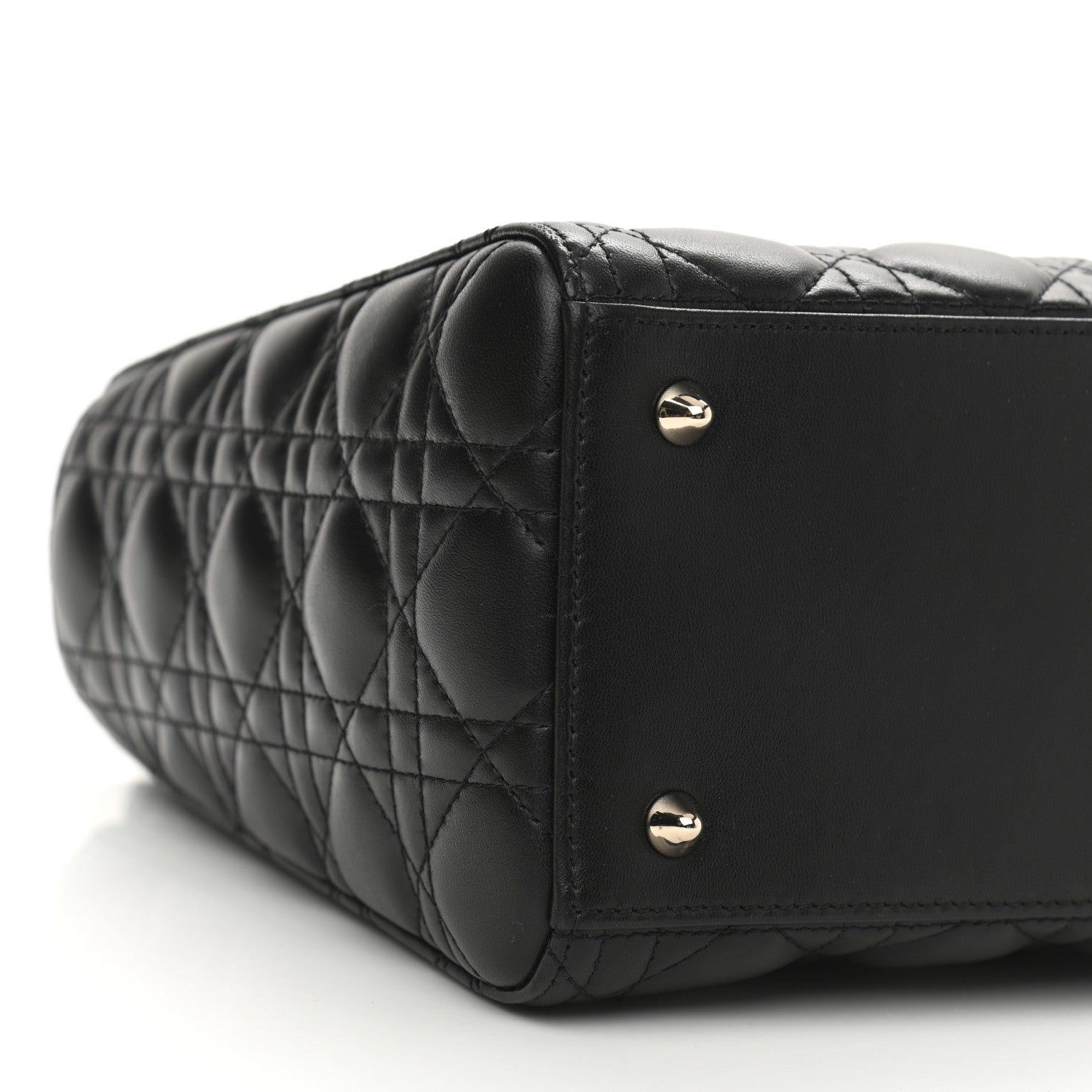Christian Dior Lambskin Cannage Medium Lady Dior Black 9 of 11