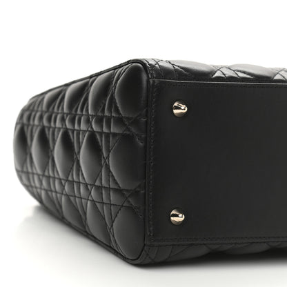 Christian Dior Lambskin Cannage Medium Lady Dior Black 9 of 11