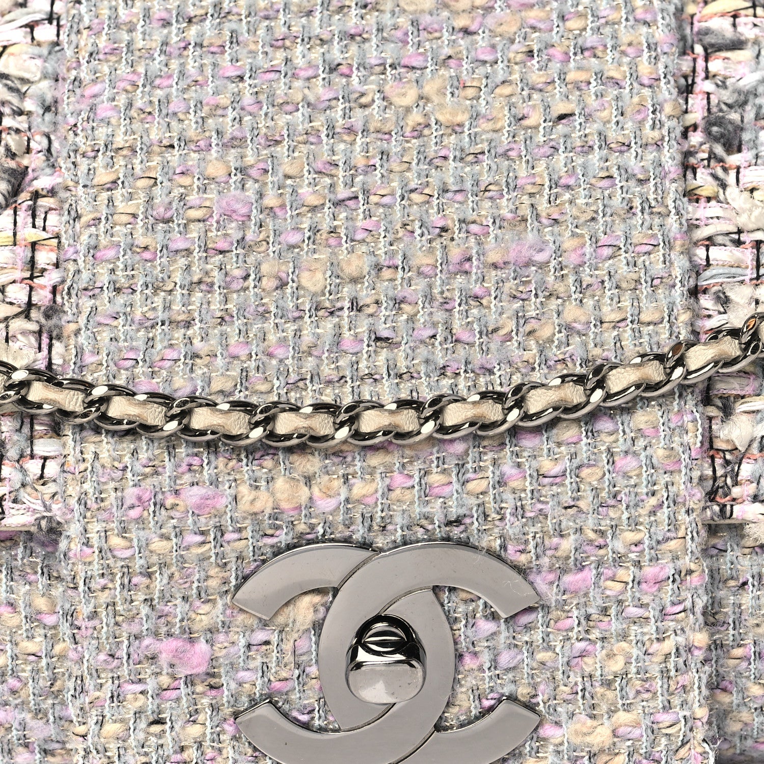 Chanel Tweed Medium Fantasy Flap Grey 8 of 12