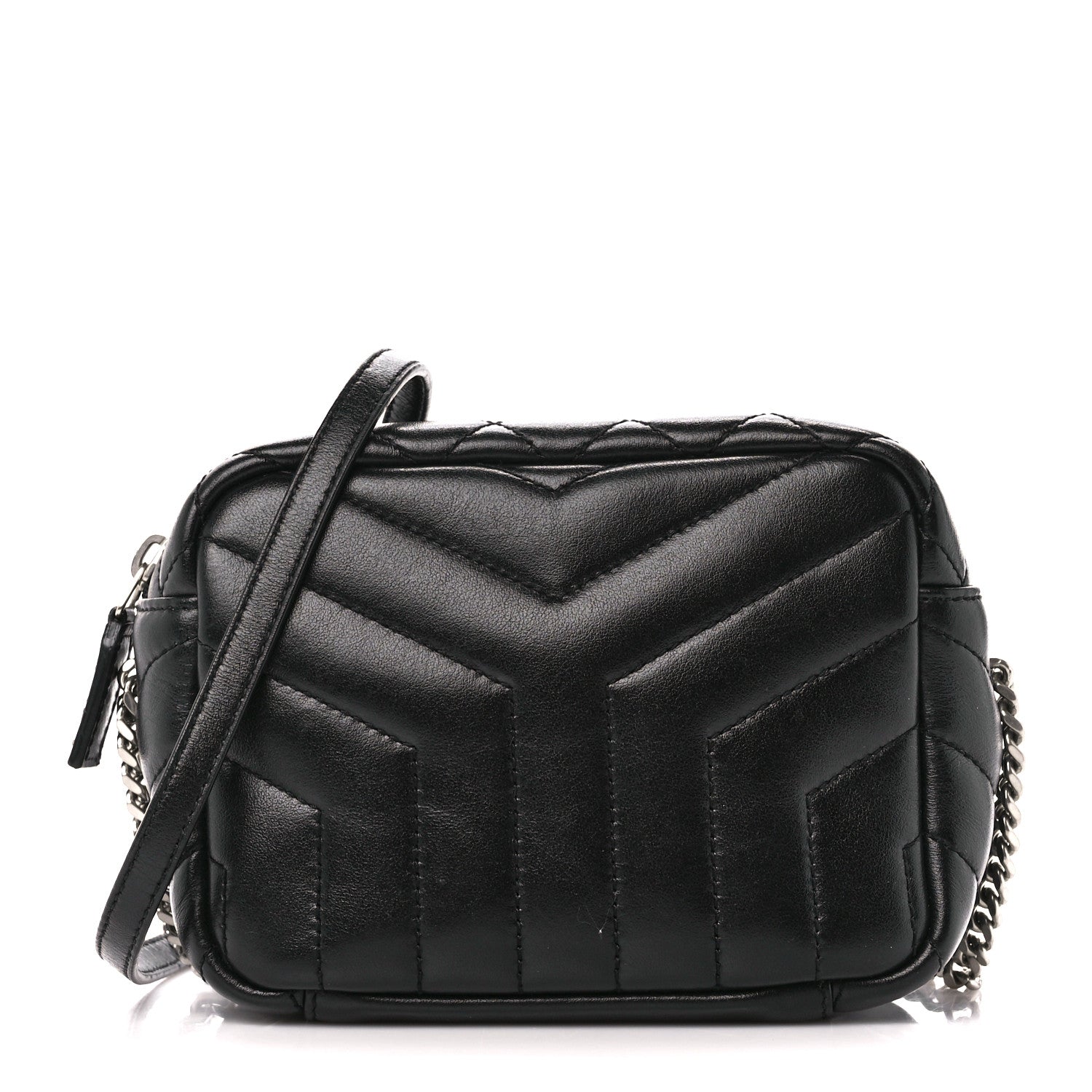 Saint Laurent Calfskin Y Quilted Monogram Mini Loulou Bowling Bag Black 1 of 11