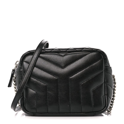 Saint Laurent Calfskin Y Quilted Monogram Mini Loulou Bowling Bag Black 1 of 11