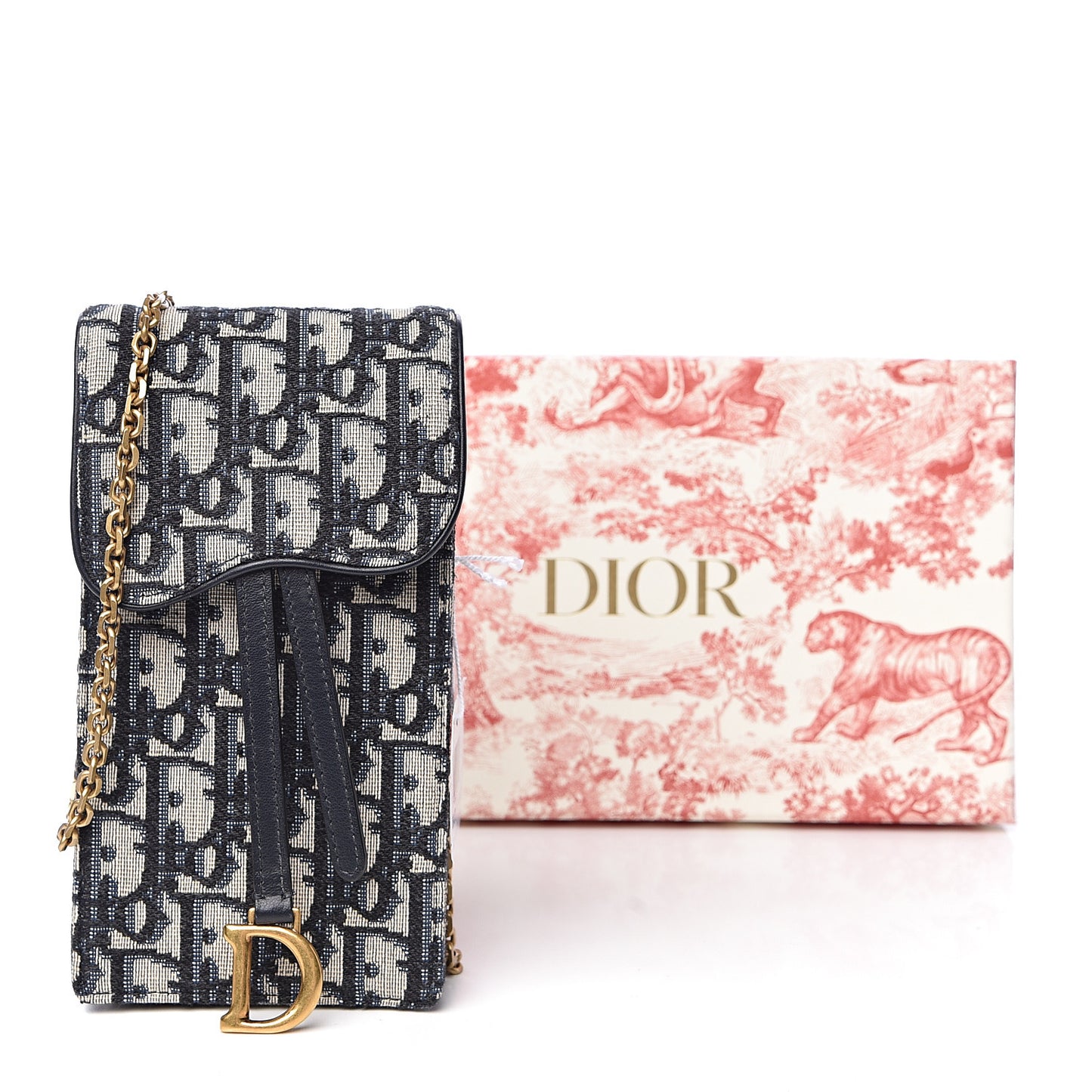 Oblique Saddle Chain Clutch Blue