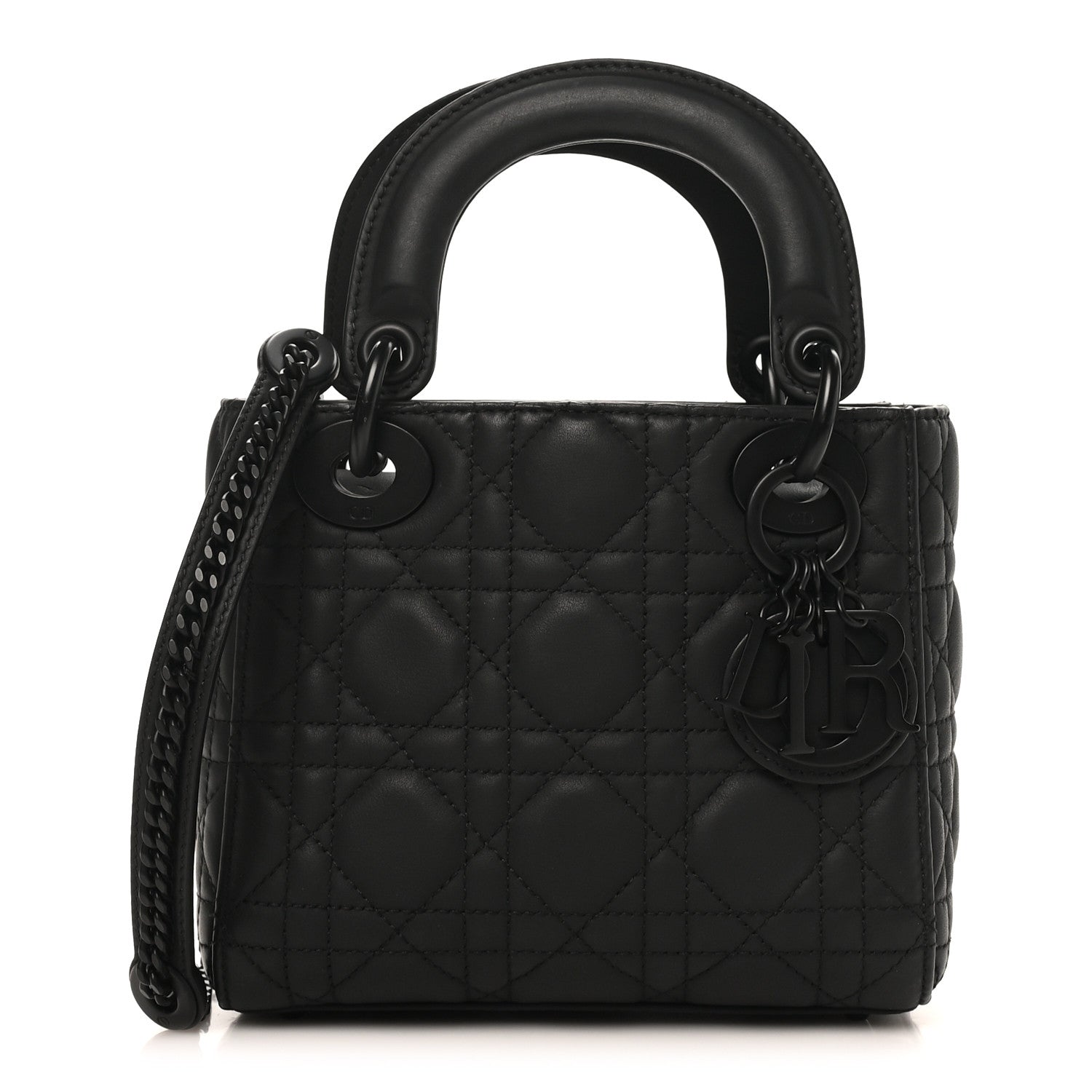 Christian Dior Ultra Matte Calfskin Cannage Mini Lady Dior Black 1 of 9