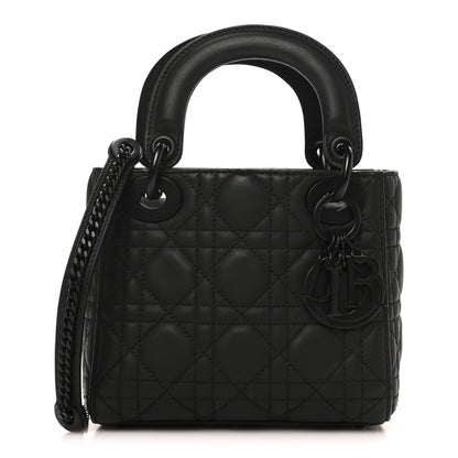 Christian Dior Ultra Matte Calfskin Cannage Mini Lady Dior Black 1 of 9