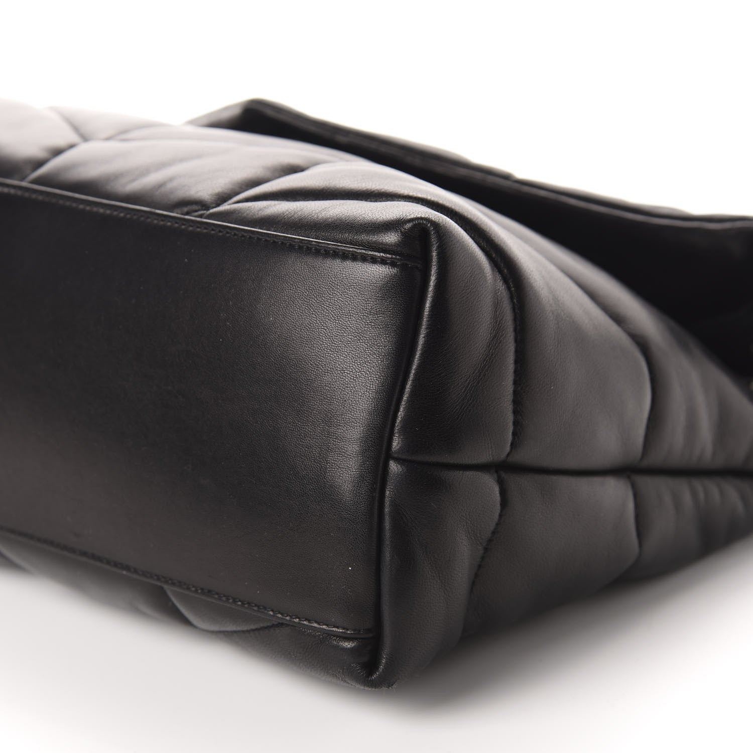 Saint Laurent Lambskin Quilted Medium Loulou Puffer Monogram Chain Satchel Black 7 of 11