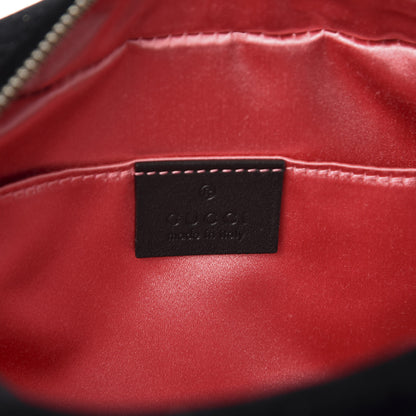 Gucci Velvet Matelasse Deer Embroidered Small GG Marmont Chain Shoulder Bag Black 7 of 9