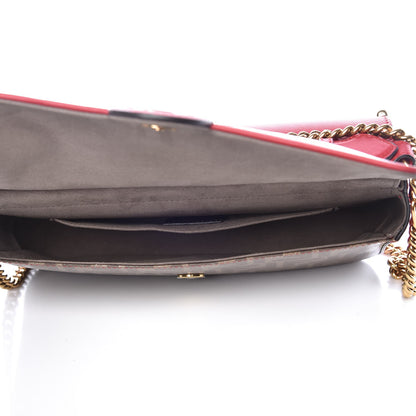 Fendi Vitello Grace Glazed Fabric FF 1974 Double F Shoulder Bag Fragola Mogano Panna 6 of 8