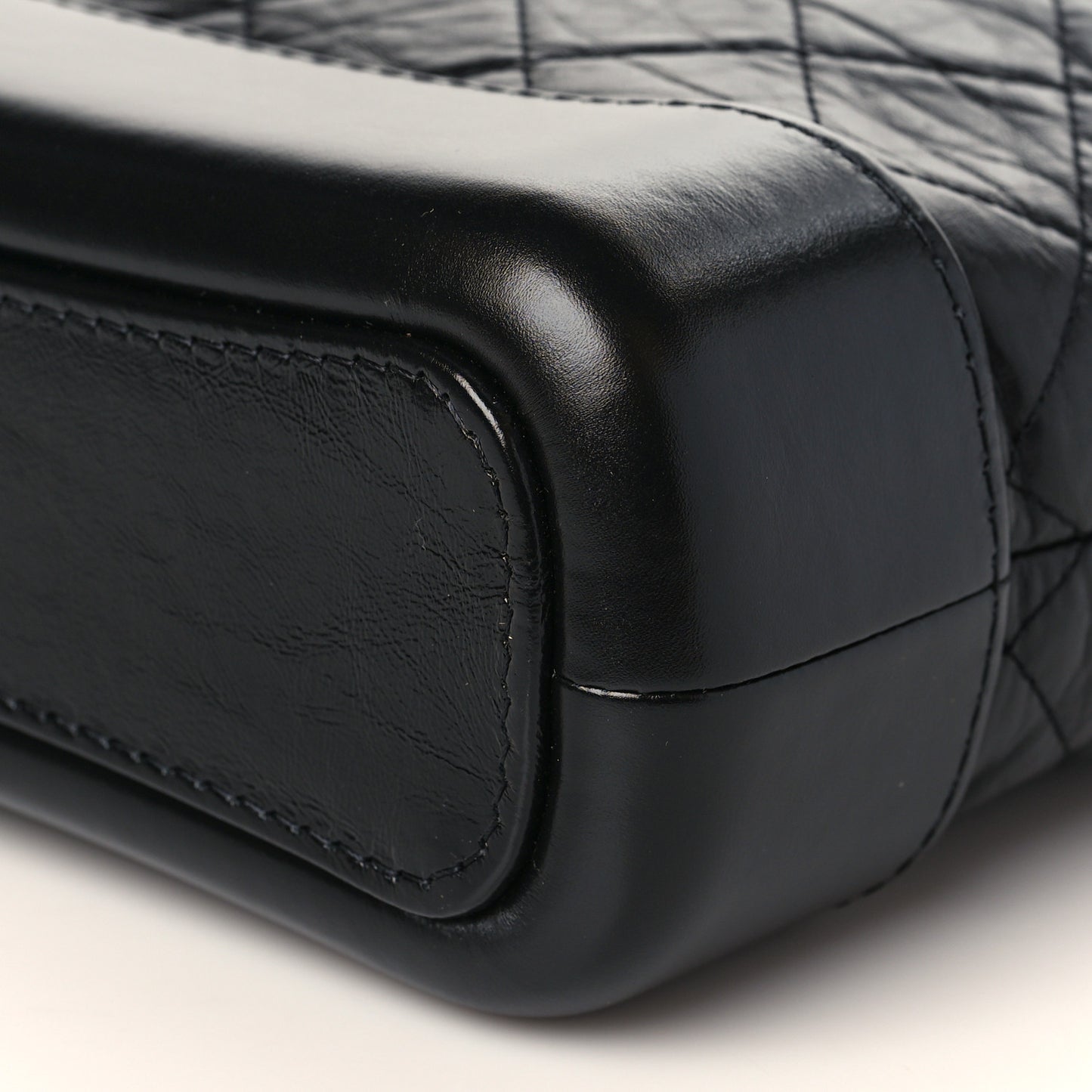Aged Calfskin Quilted Small Gabrielle Hobo Black