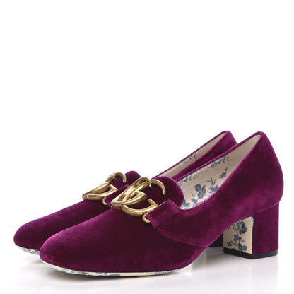Gucci Softy Velvet GG Victoire 55mm Loafer Pumps 37 Fucsia 3 of 9