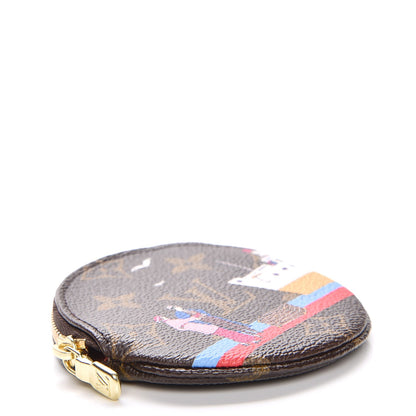 Louis Vuitton Monogram 2016 Christmas Animation Round Coin Purse Rouge 4 of 15