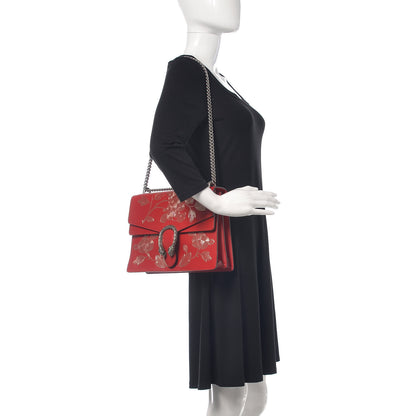 Gucci Calfskin Medium Dionysus Shoulder Bag Hibiscus Red 2 of 15